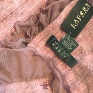 LAUREN Ralph Lauren pink wool scarf NWT